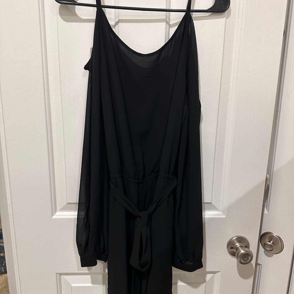 Black Cold Shoulder Romper